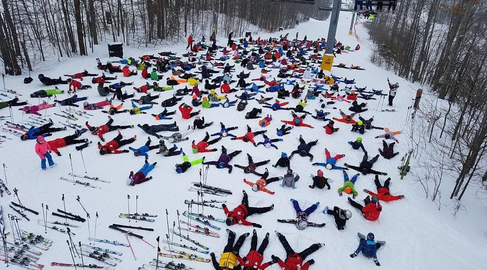 Guiness World Record Snow Angel Attempt - Mount St. Louis Moonstone