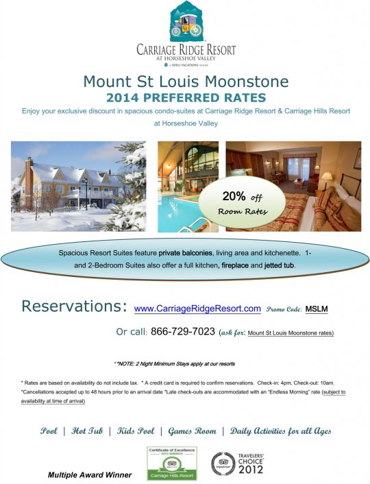 Ski & Stay at Carriage Ridge Resort & Carriage Hills Resort with Preferred rates for MSLM ...